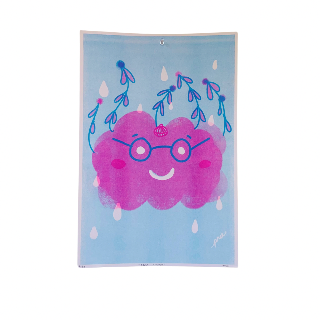 Silver Lining Risograph print